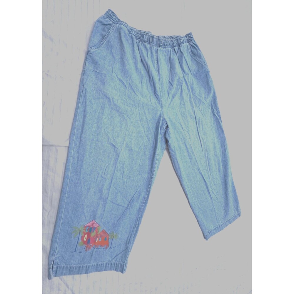ERIKA WOMENS COTTON CAPRIS PANTS SIZE XL